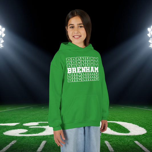 Brenham (Stacked) Mascot Youth Heavy Blend Hoodie