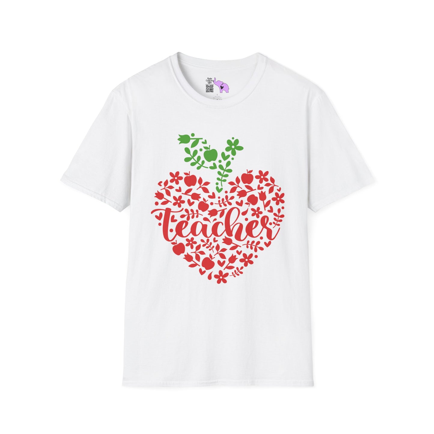 Teacher Apple Heart Adult T-shirt