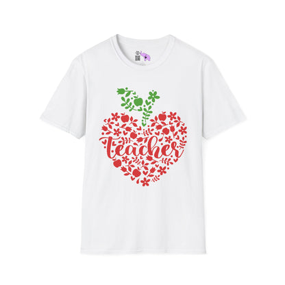 Teacher Apple Heart Adult T-shirt