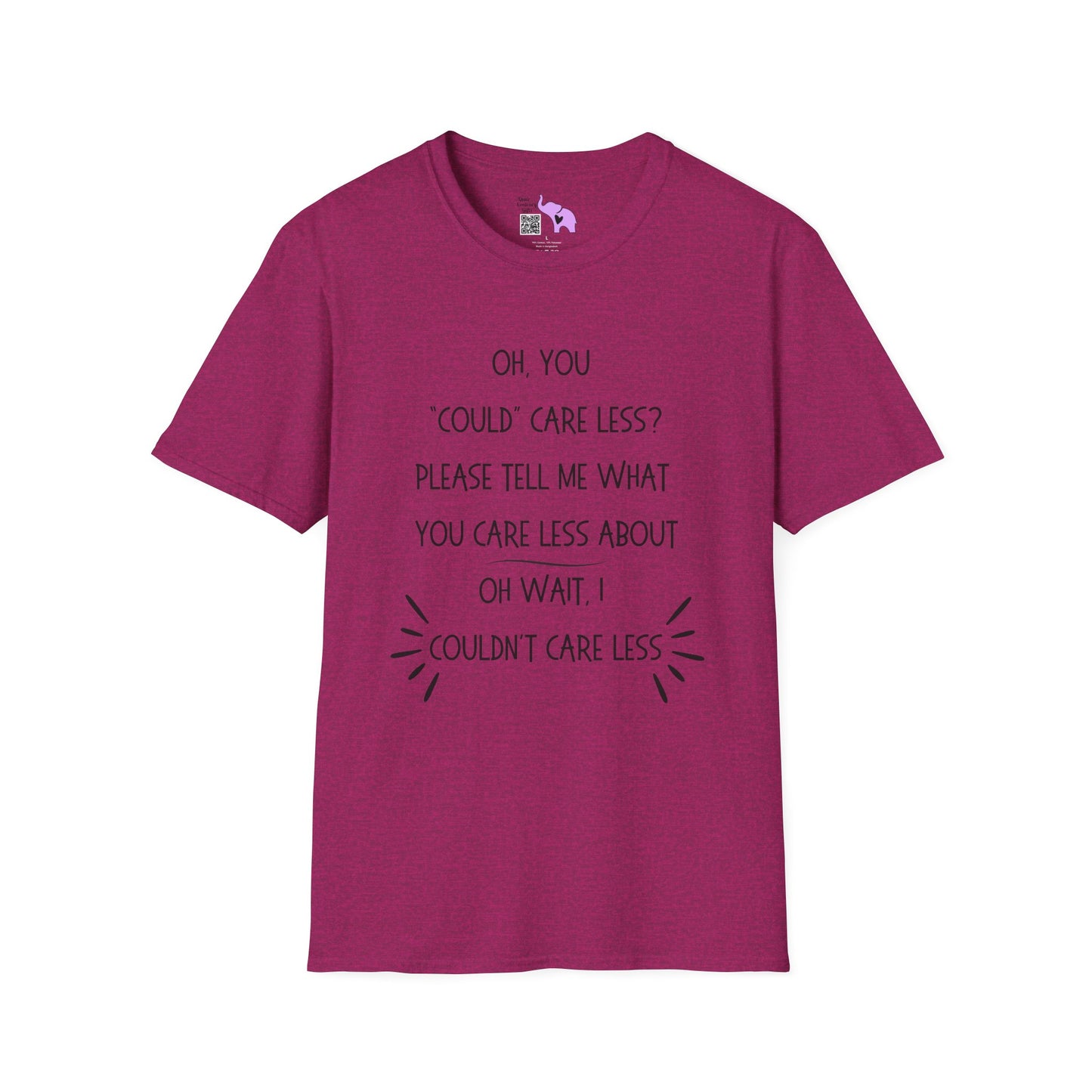 Couldn't Care Less Grammar Adult T-shirt
