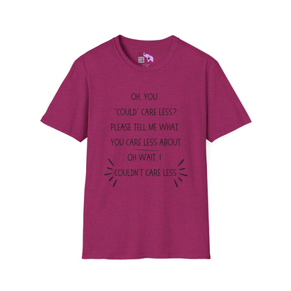 Couldn't Care Less Grammar Adult T-shirt