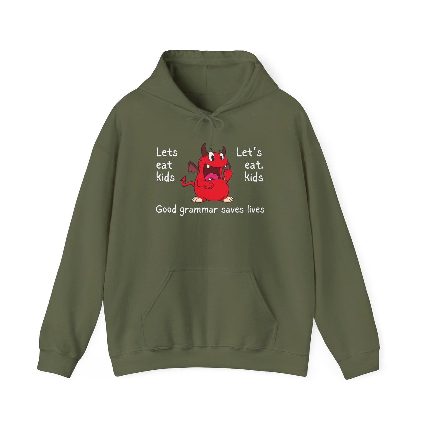 Let's Eat Kids Grammar Saves Lives Heavy Blend™ Hooded Sweatshirt