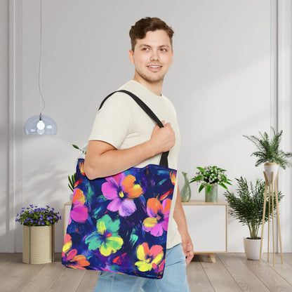 Watercolor Flowers Canvas Tote Bag