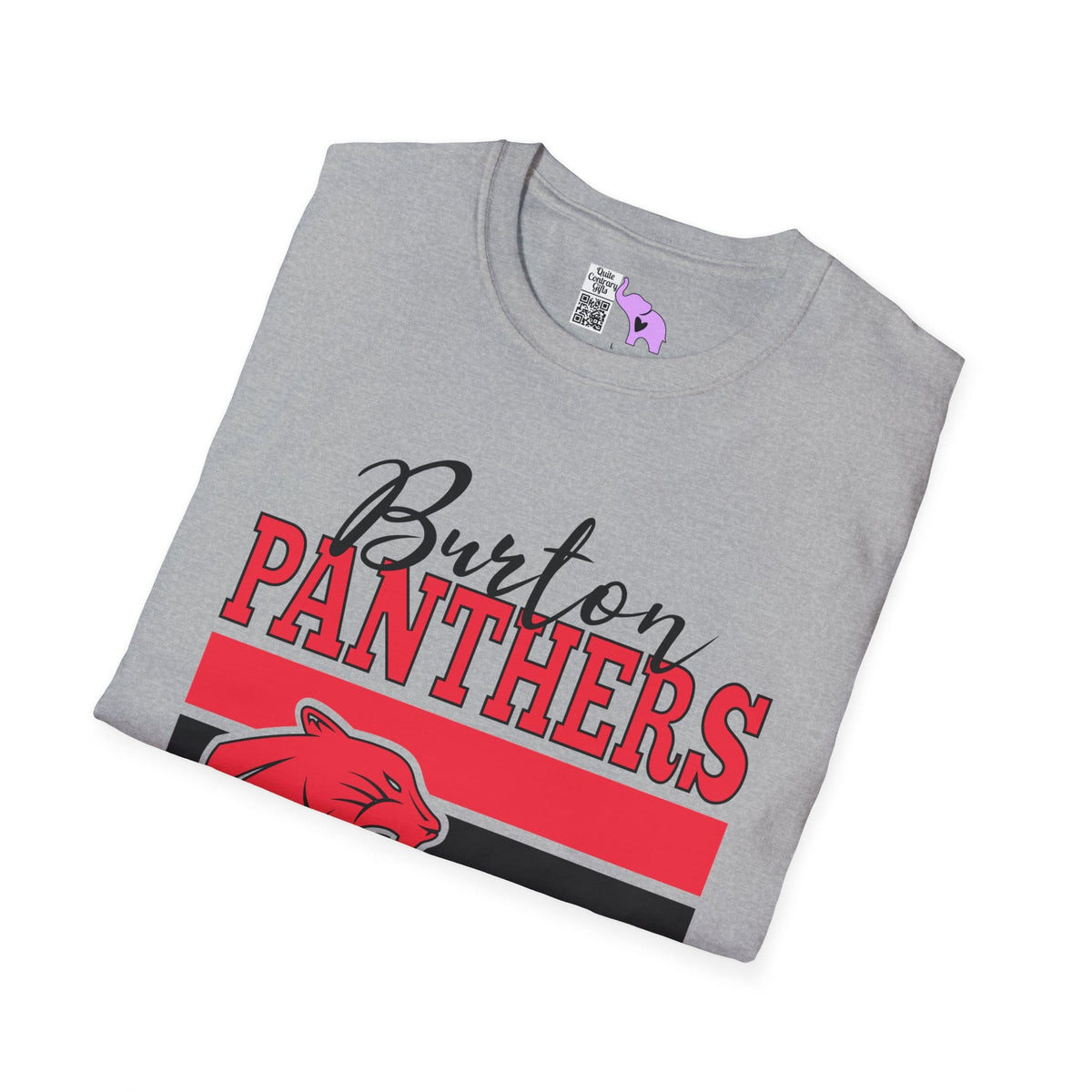 Burton Panthers w/Mascot & Stripes Adult T-shirt