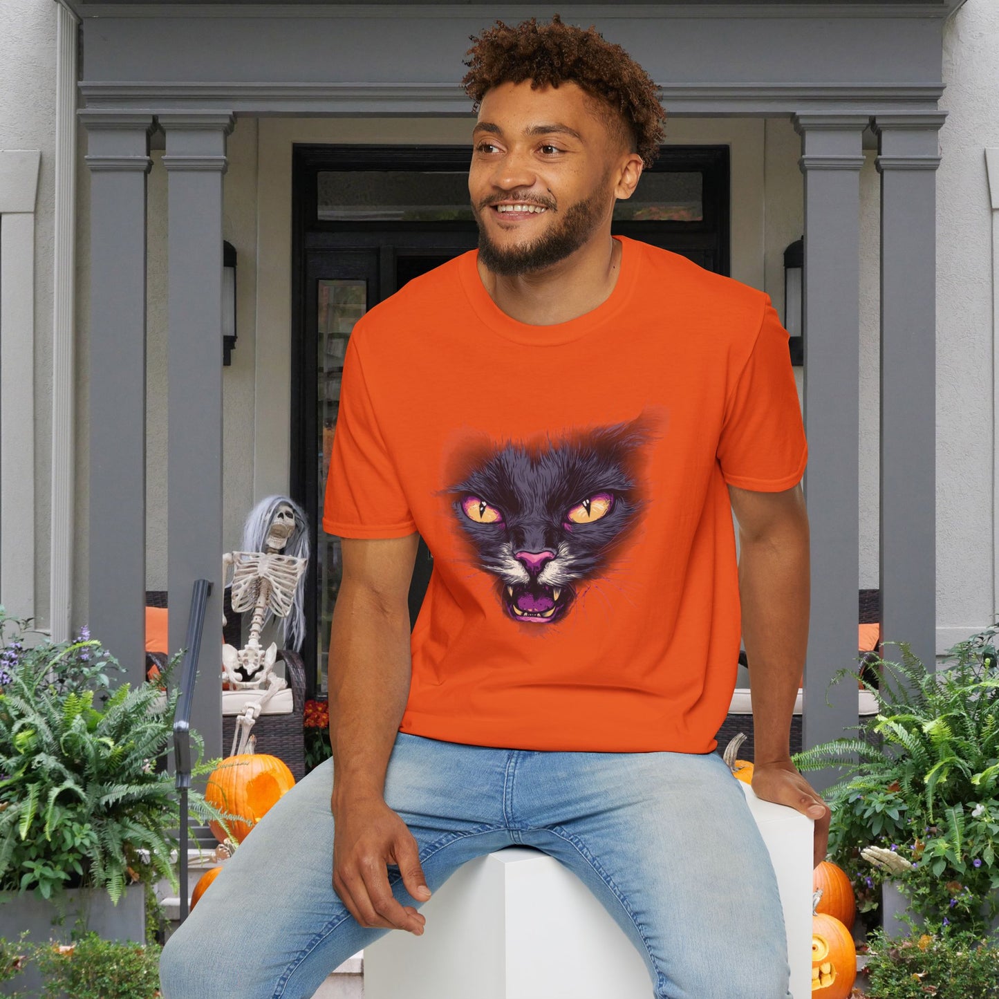 Black Cat Face T-shirt