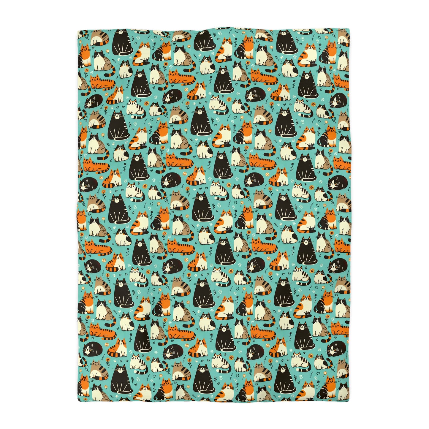 Whimsy Whiskers Microfiber Duvet Cover