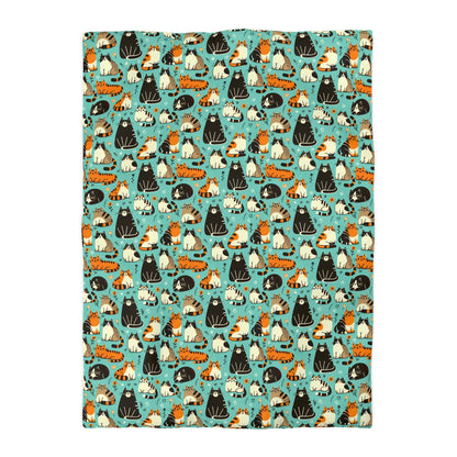 Whimsy Whiskers Microfiber Duvet Cover