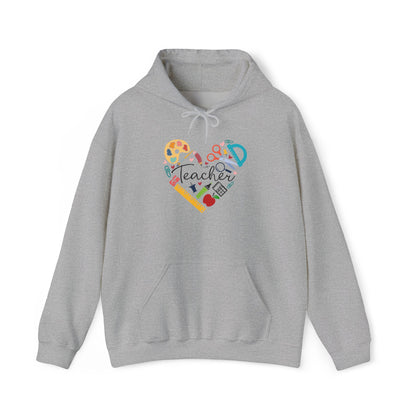 Teacher Supply Heart Heavy Blend™ Hooded Sweatshirt