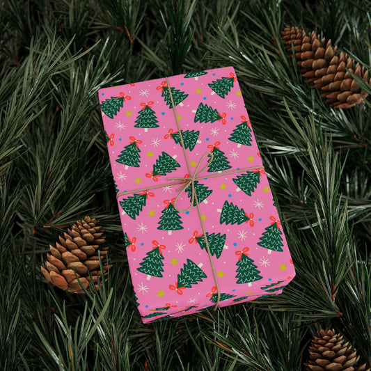 Jolly Pink Woods Wrapping Paper