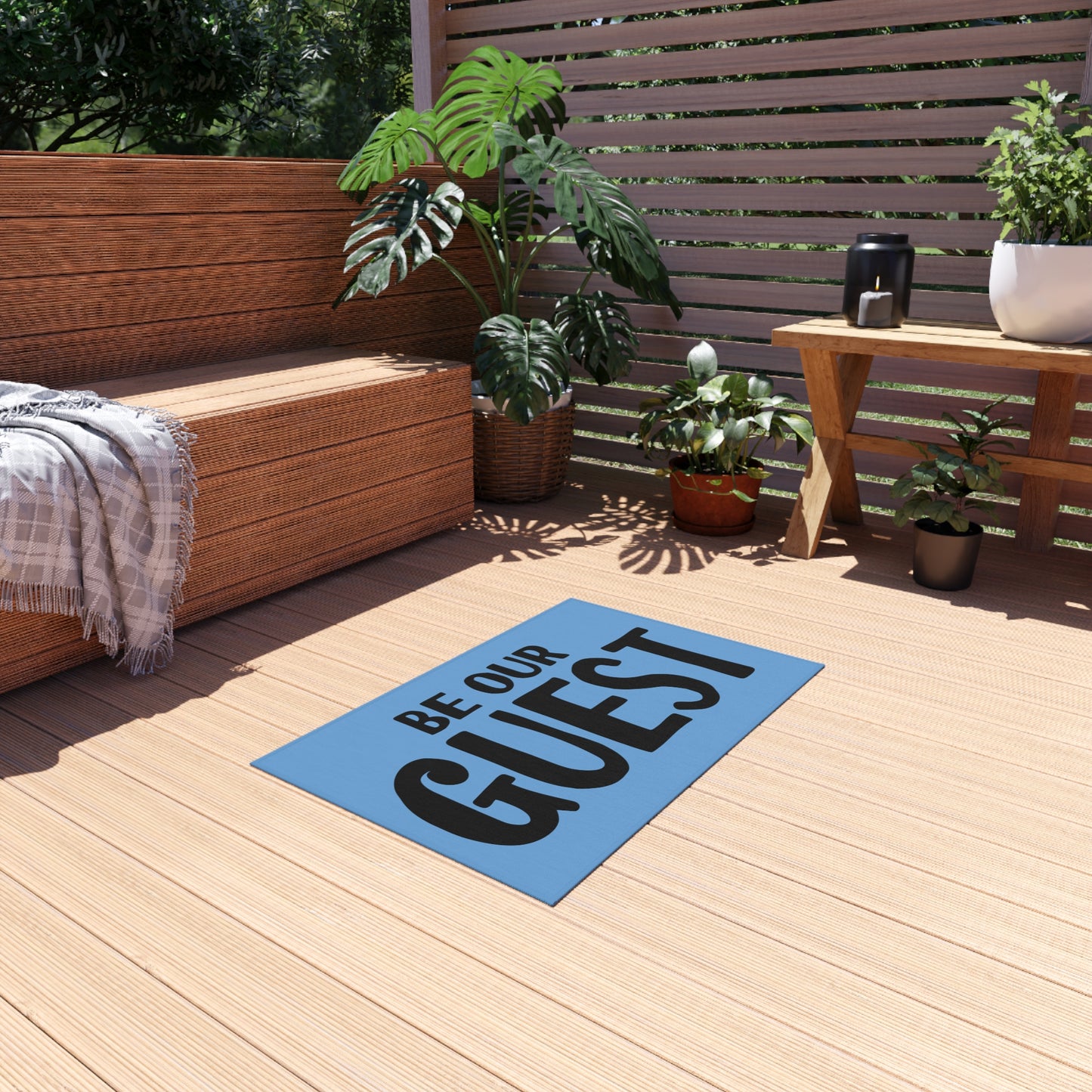 Be Our Guest Fabric No Slip Doormat