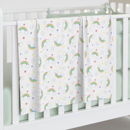 Rainbow Smiles & Stars Baby Swaddle Blanket