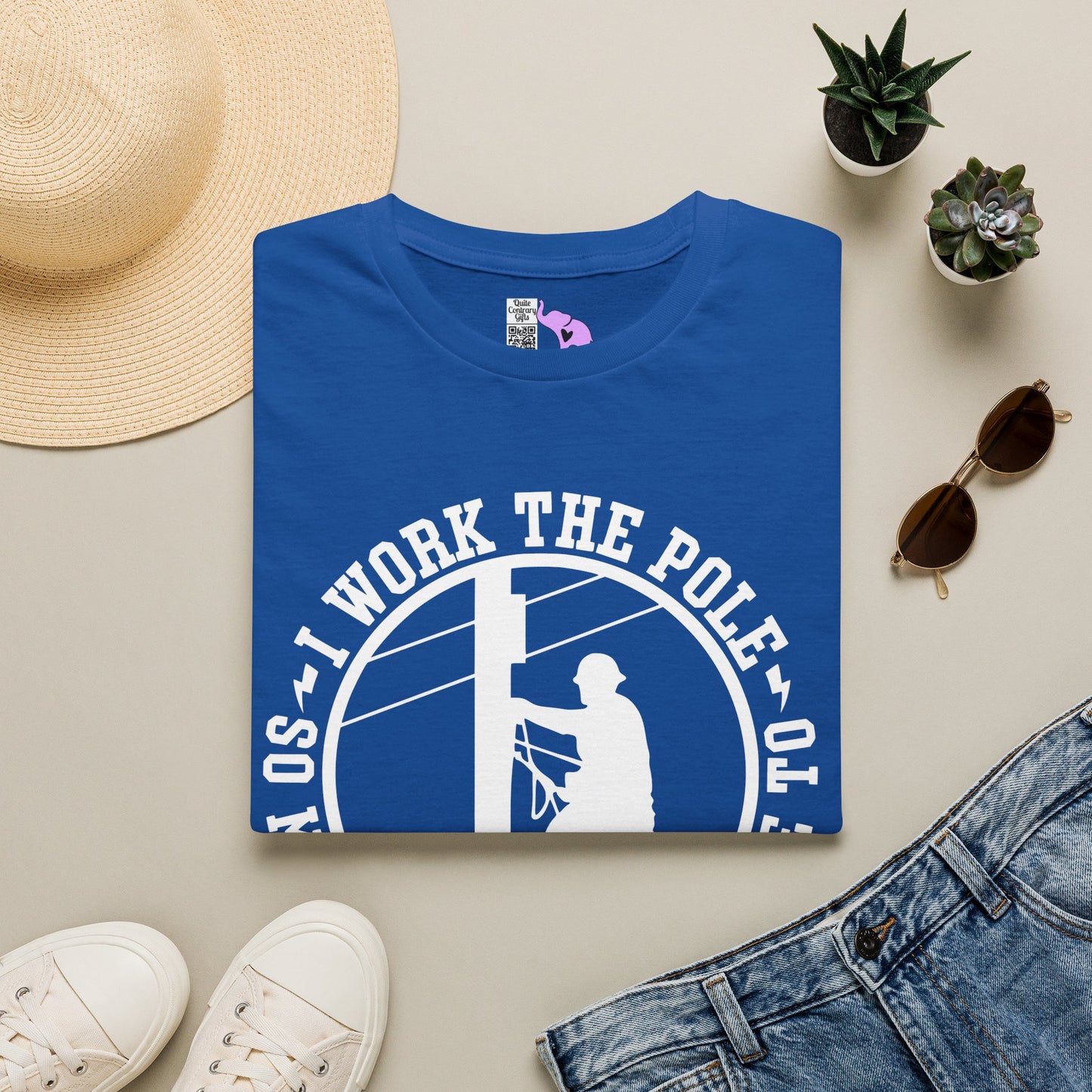 I Work The Pole So She Doesnt Have To Adult T-shirt