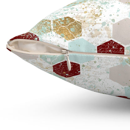 Love Letters & Honeycomb Throw Pillow
