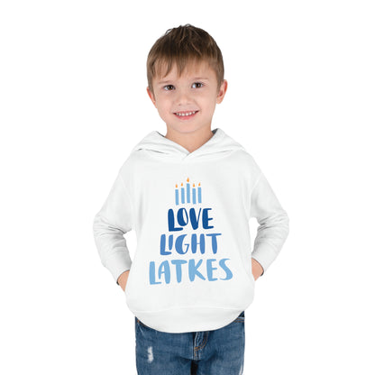 Hanukkah Love Light Latkes Toddler Pullover Fleece Hoodie