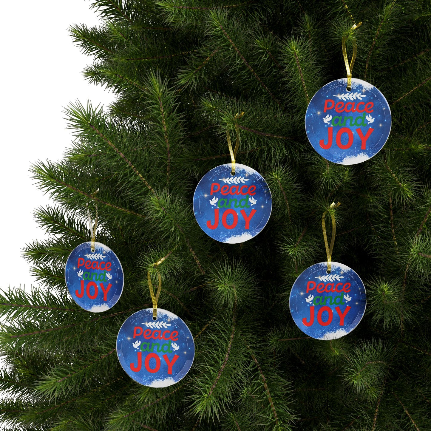 Peace & Joy Glass Ornament