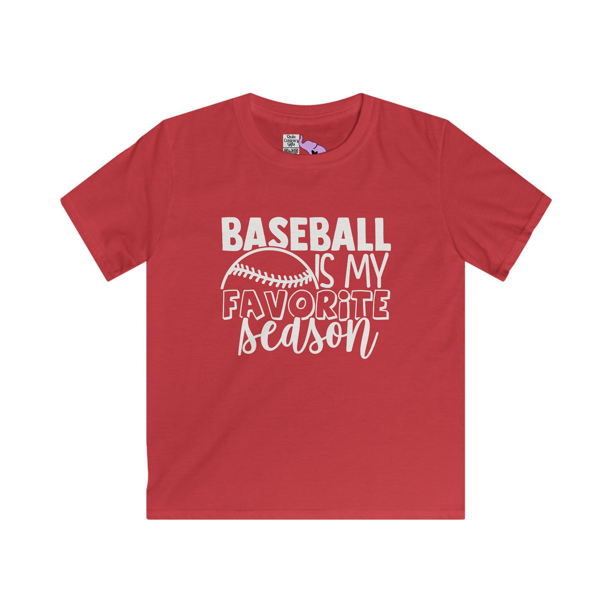 Baseball Is My Favorite Season Youth Softstyle Tee