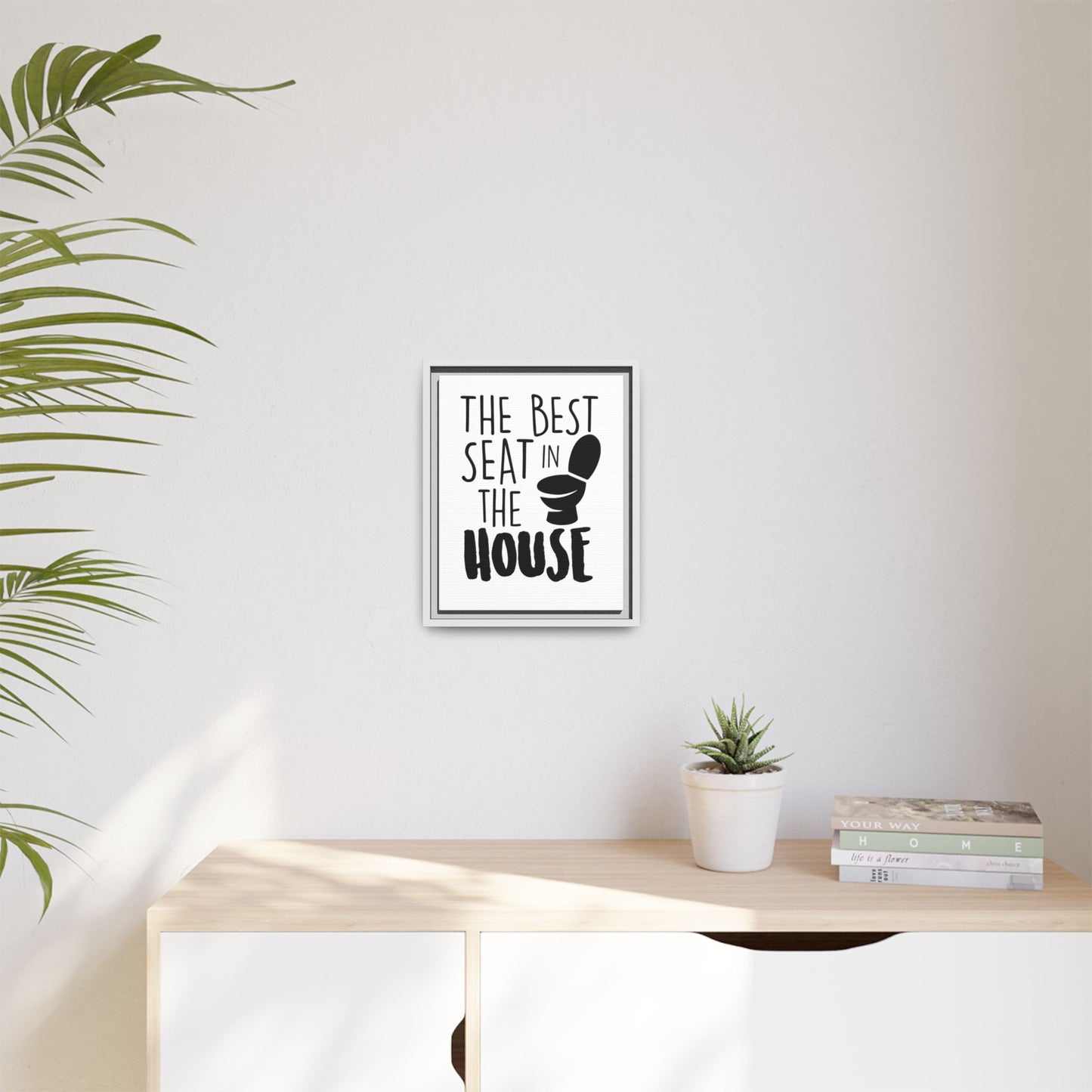 The Best Seat In The House Framed Canvas Bathroom Art