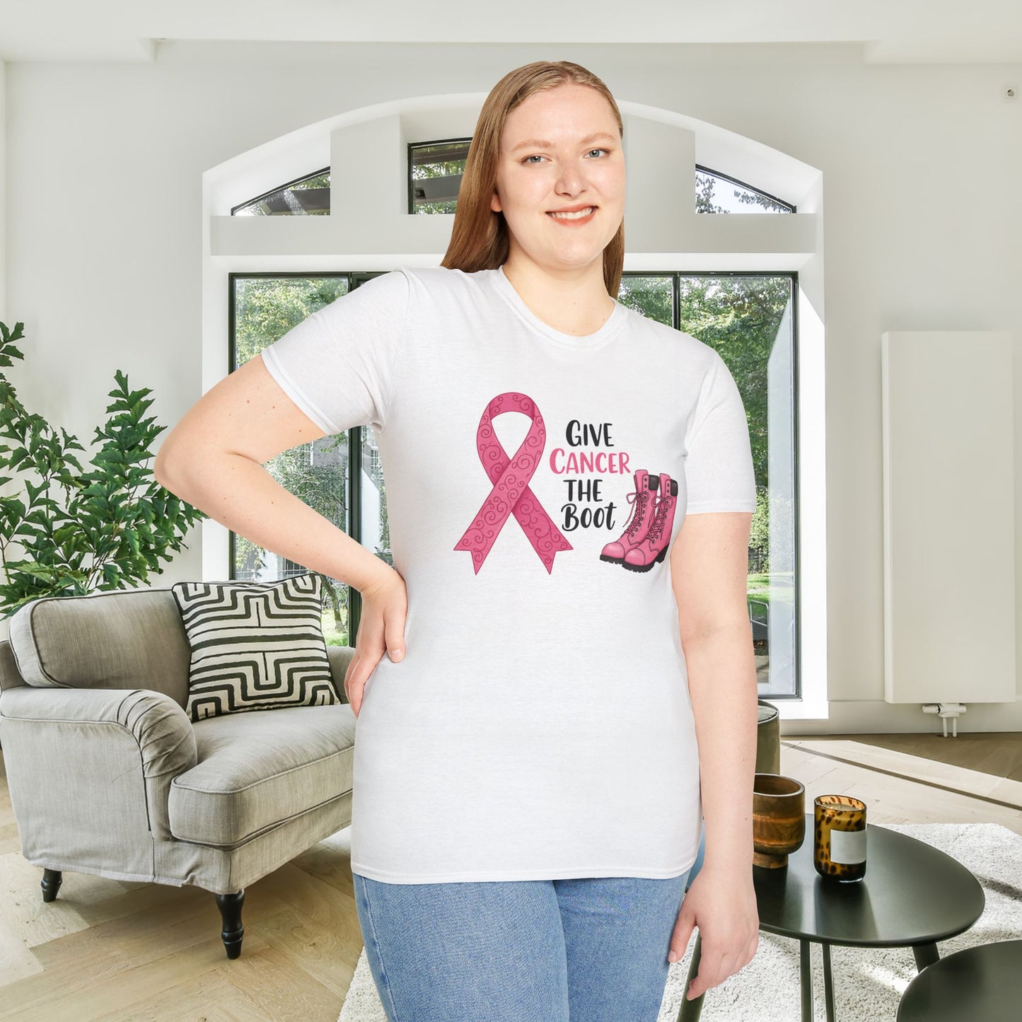 Give Cancer The Boot Adult T-shirt
