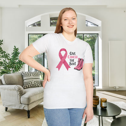 Give Cancer The Boot Adult T-shirt