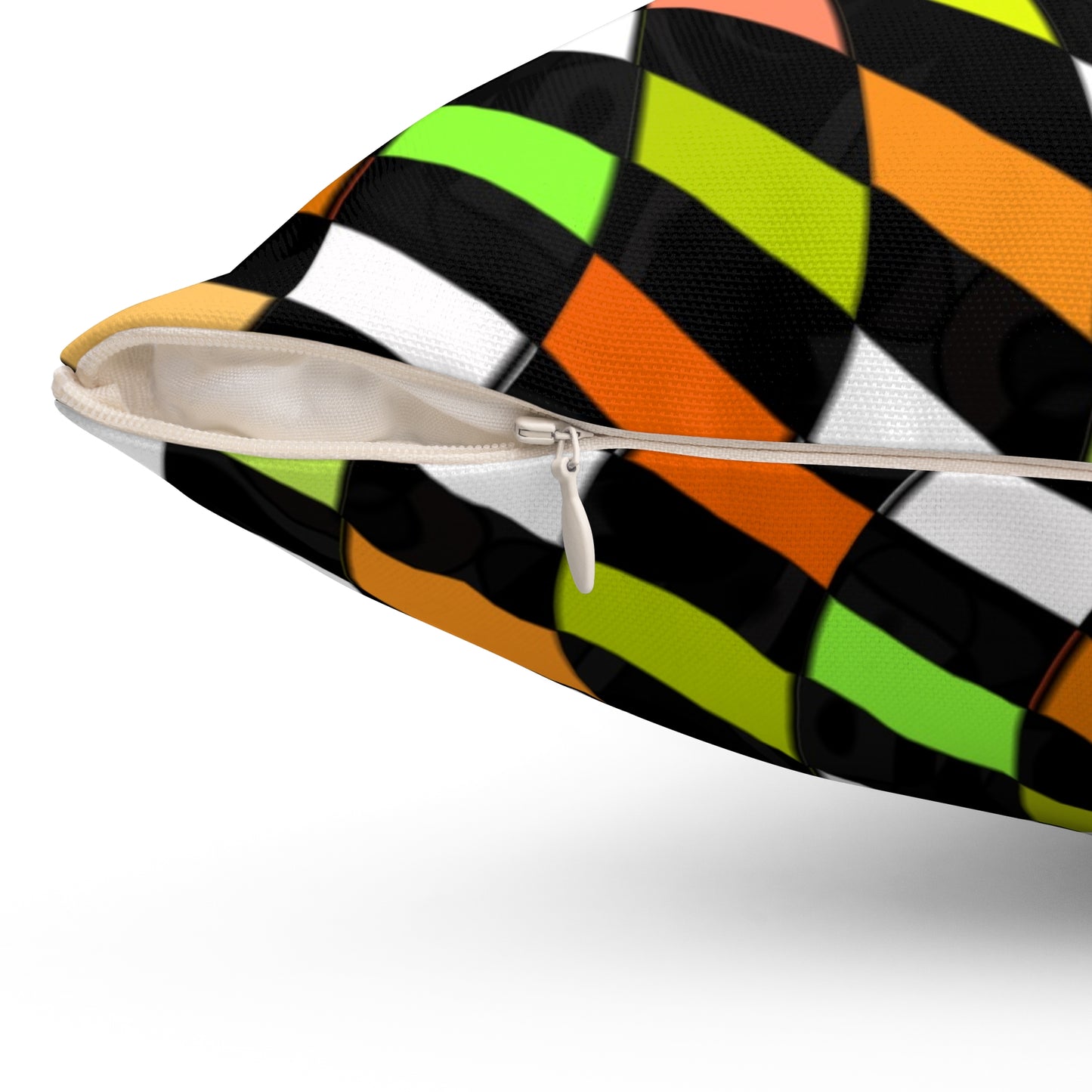 Warped Yellow/Green Checkered Throw Pillow