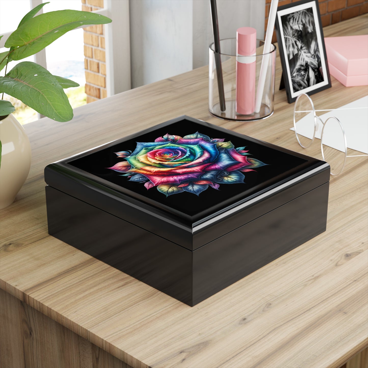 Colorful Rose Jewelry Box
