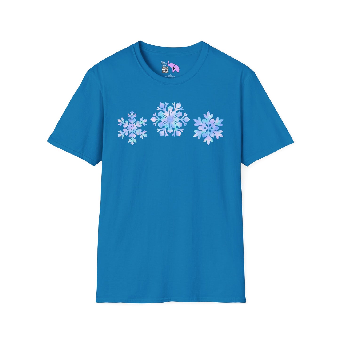 Bluish Snowflakes Adult T-shirt