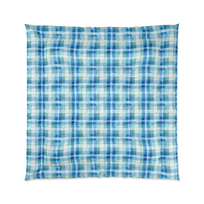 Ocean Sunset Plaid Comforter