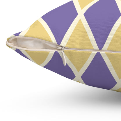 Purple/Yellow Harlequin Throw Pillow