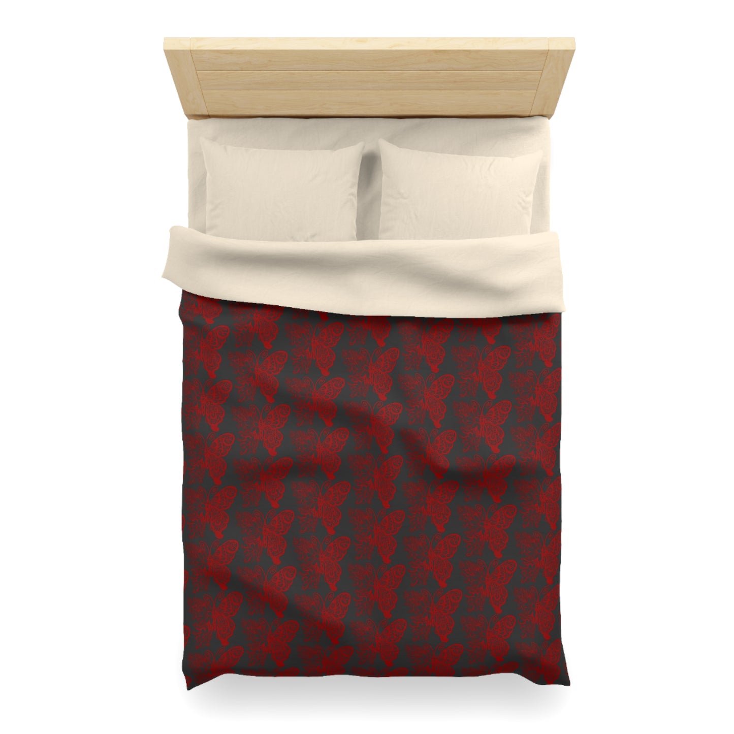 Crimson Flutter Microfiber Duvet Cover