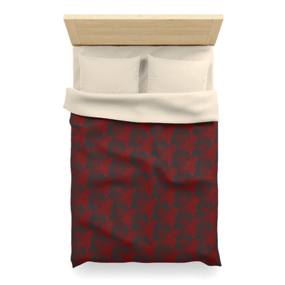 Crimson Flutter Microfiber Duvet Cover