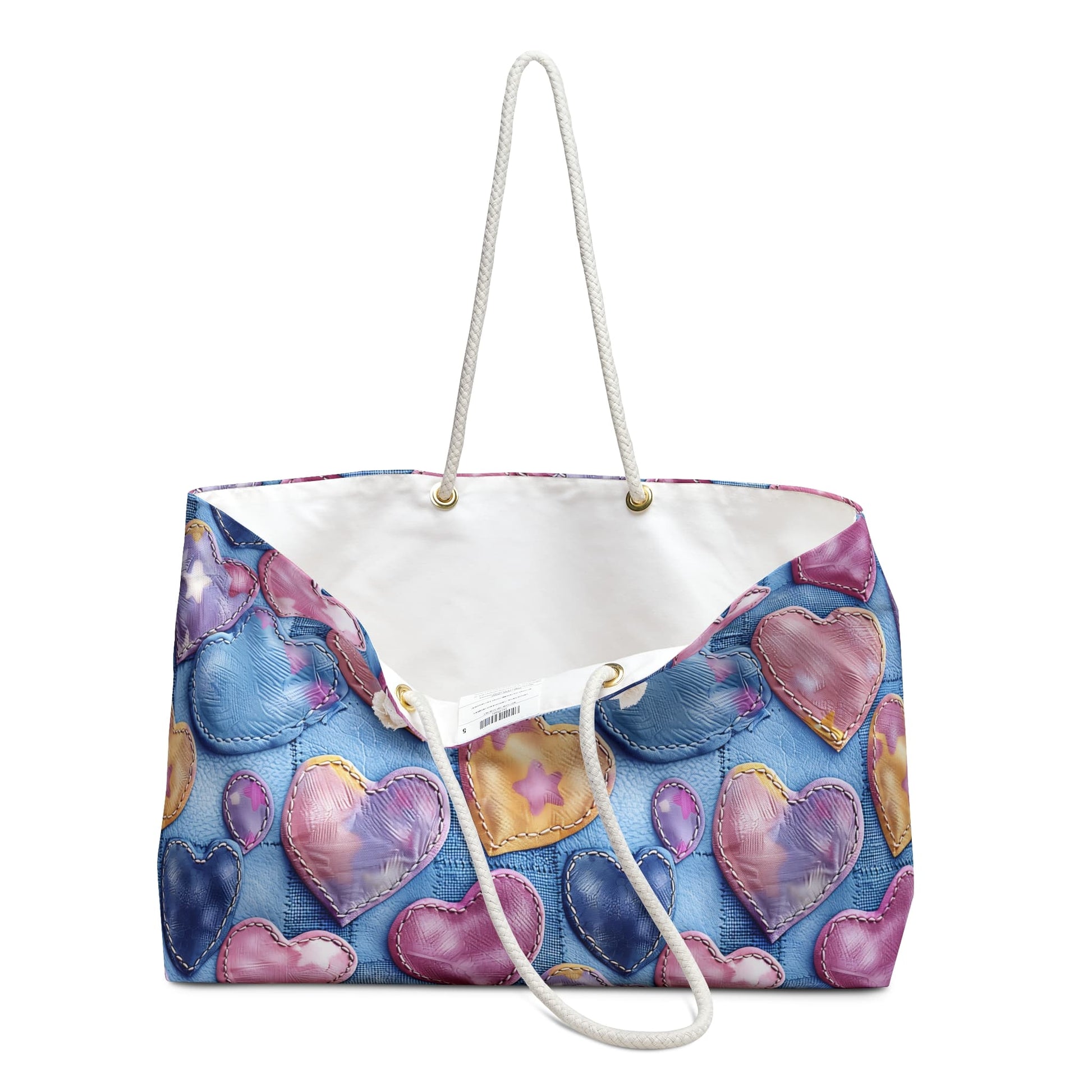 Color Pop Stitched Hearts Weekender Bag