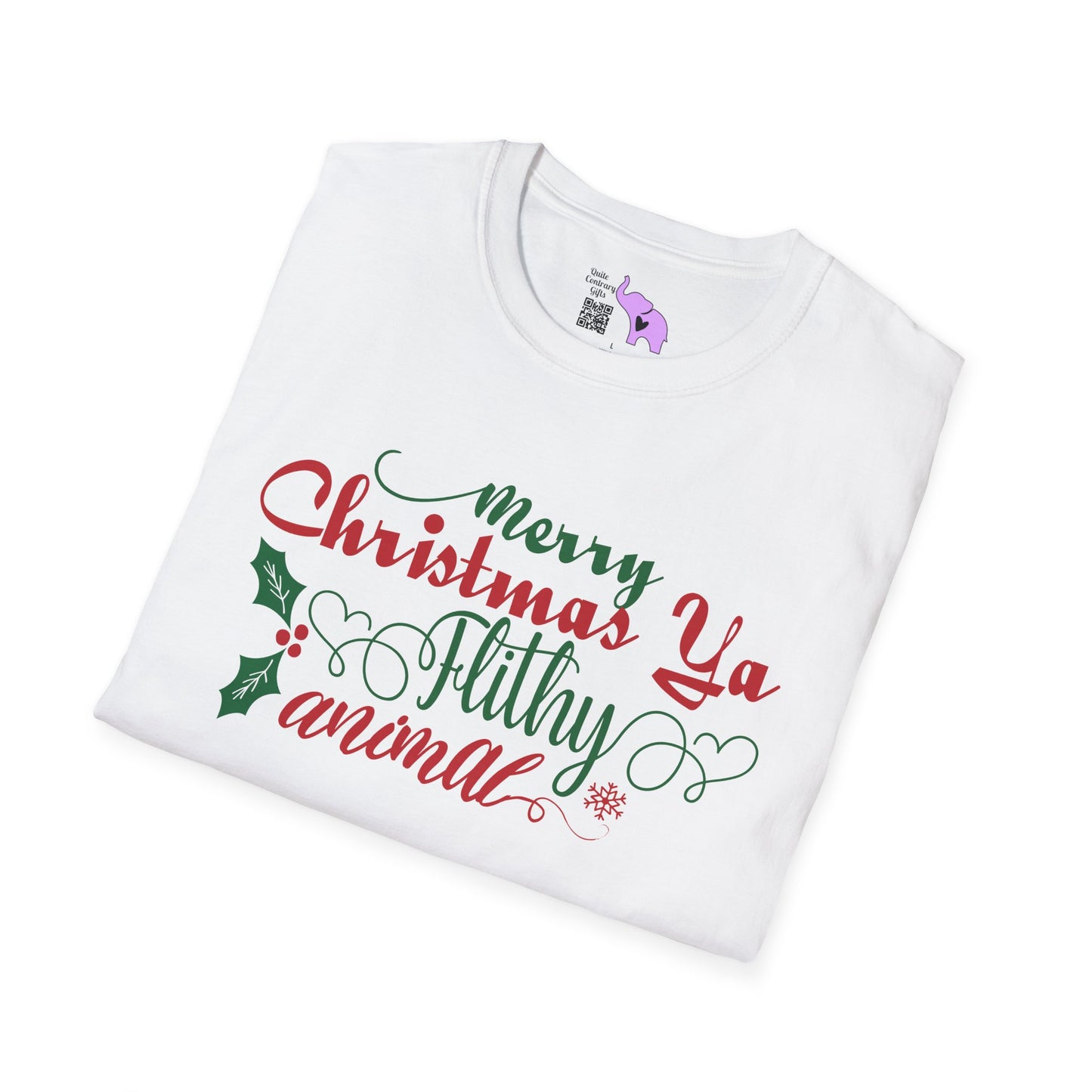 Merry Christmas Ya Filthy Animal Adult T-shirt
