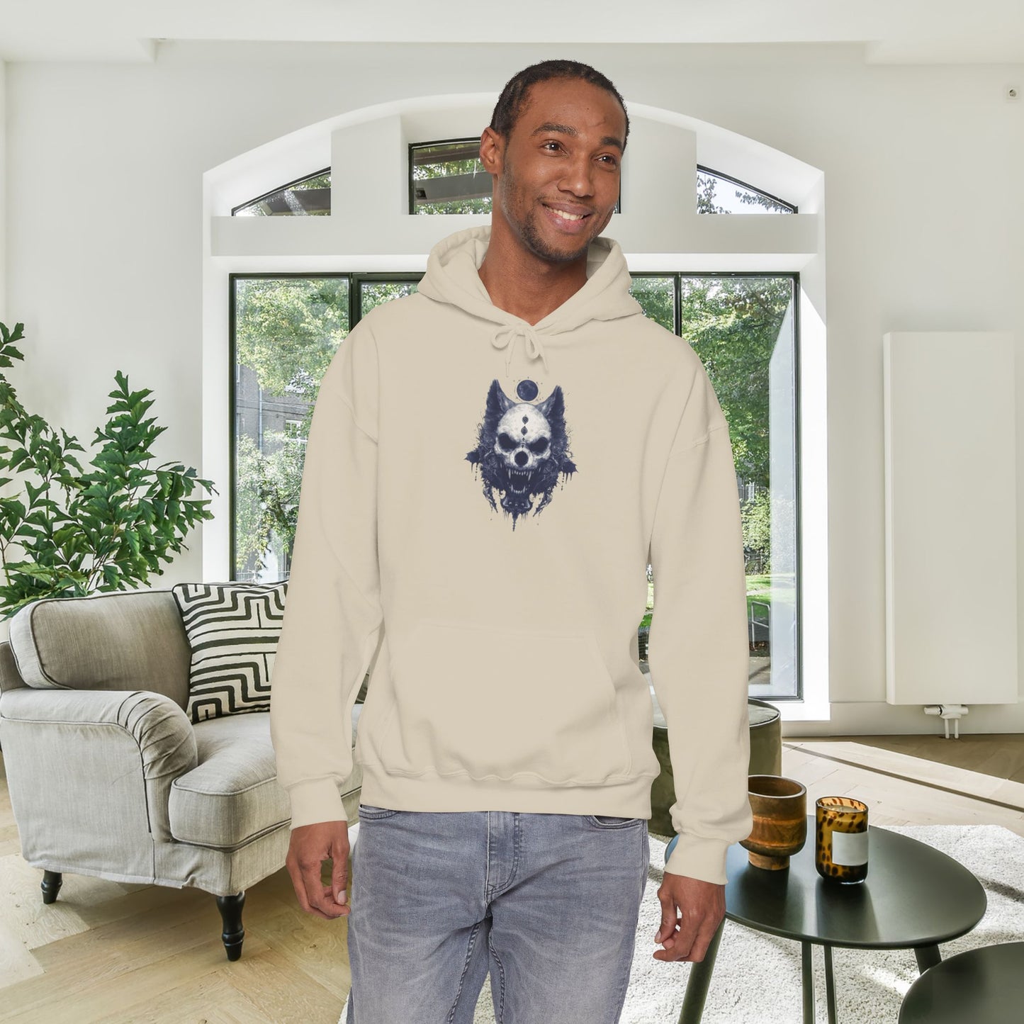 Creepy Skull Wolf Heavy Blend™ Hooded Sweatshirt
