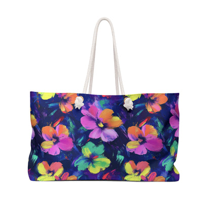 Watercolor Flowers Weekender Bag