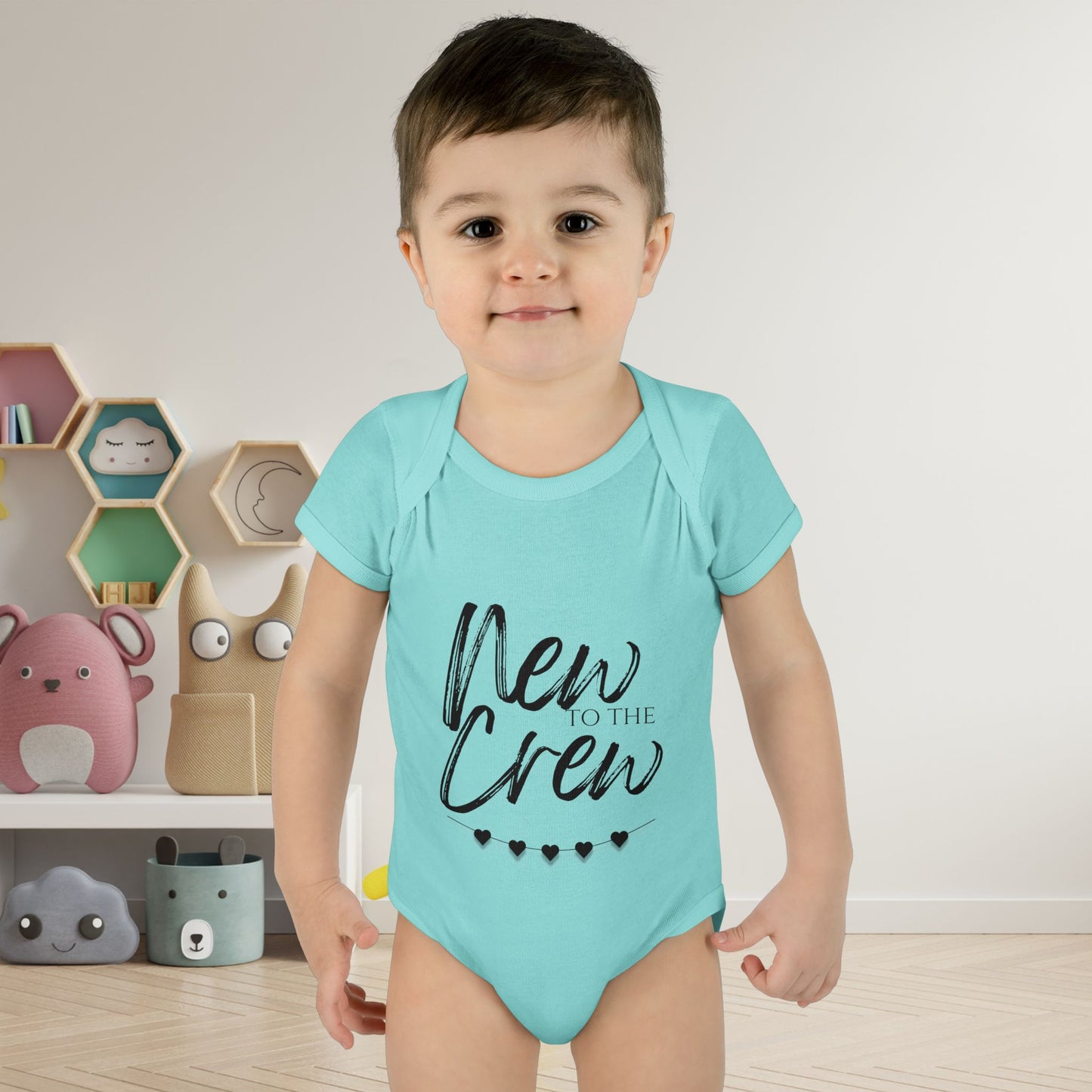 New To The Crew Infant Baby Rib Bodysuit
