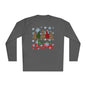Checkered Trees Merry Christmas Adult Long Sleeve Tee