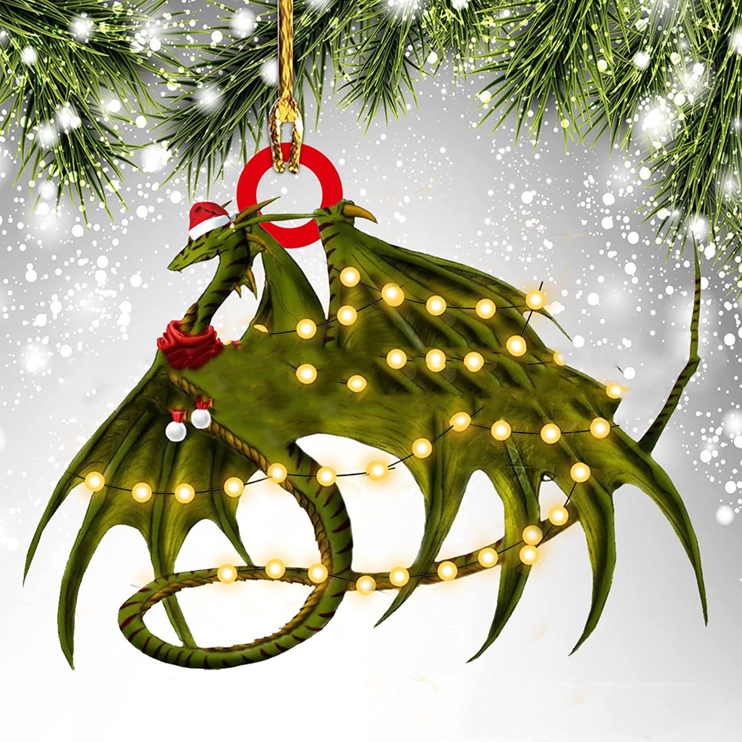 Christmas Dinosaur and Dragon Acrylic Ornaments