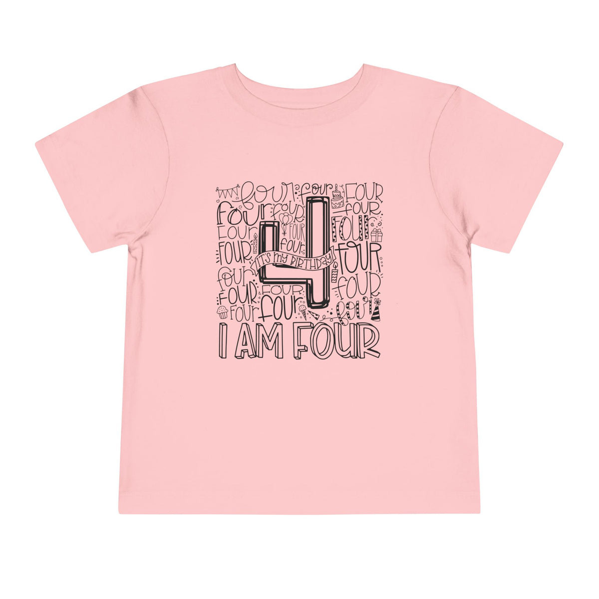 I Am Four Typography Toddler Tee