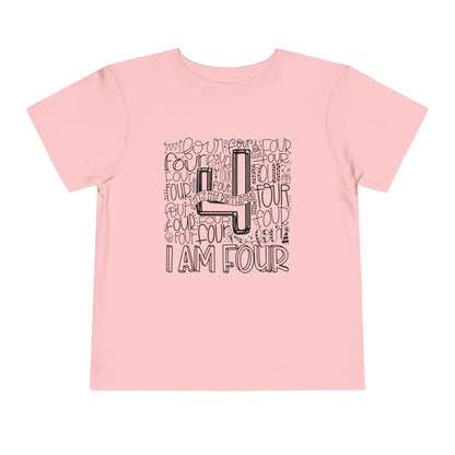 I Am Four Typography Toddler Tee