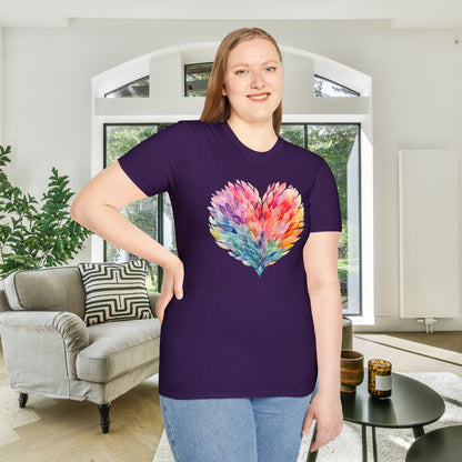 Feathery Heart Adult T-shirt