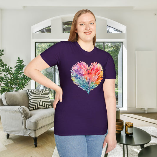 Feathery Heart Adult T-shirt