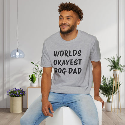 Worlds Okayest Dog Dad Adult T-shirt