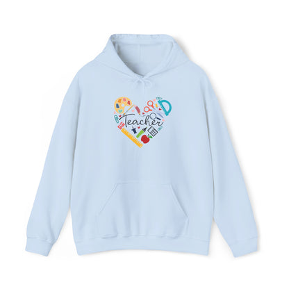 Teacher Supply Heart Heavy Blend™ Hooded Sweatshirt
