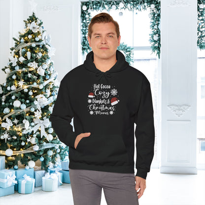 Hot Cocoa, Cozy Blankets & Christmas Movies Adult Heavy Blend™ Hooded Sweatshirt