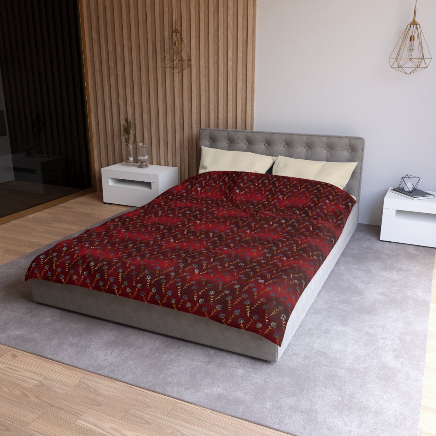 Ruby Night Blossoms Duvet Bedding Set