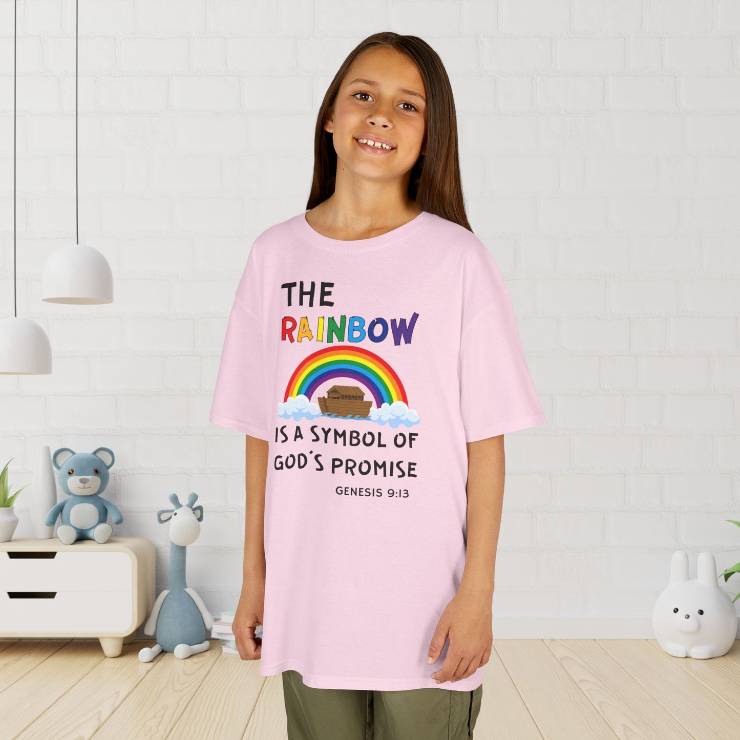 The Rainbow is A Symbol of God's Promise Kids Heavy Cotton™ Tee