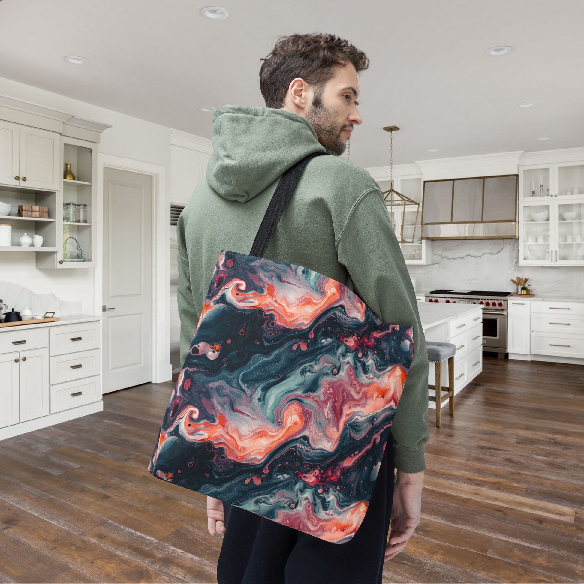 Pink Venom Marble Canvas Tote Bag