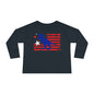 Distressed Patriotic T-Rex  Toddler Long Sleeve Tee