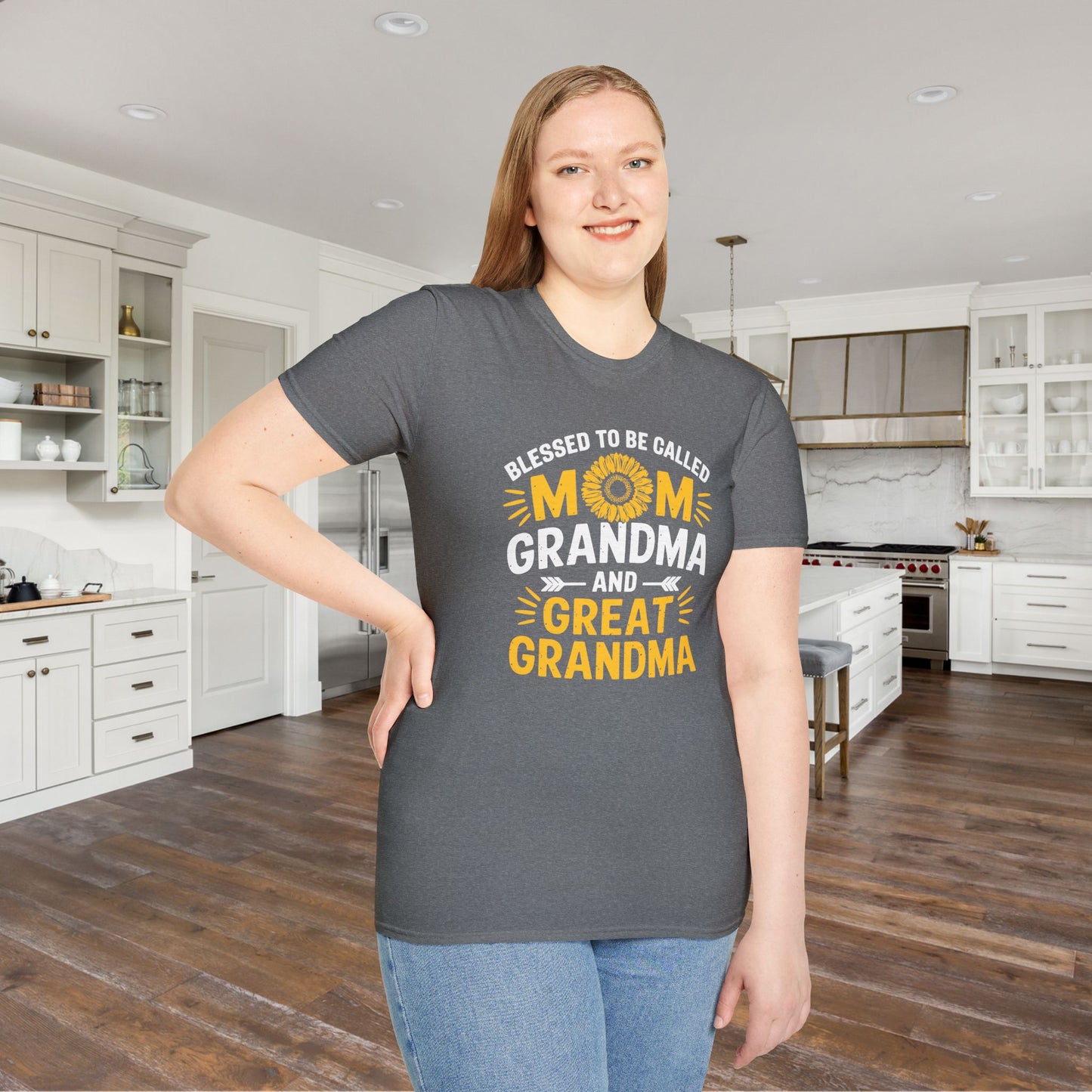 Blessed To Be Called Mom Grandma Great Grandma Adult T-shirt