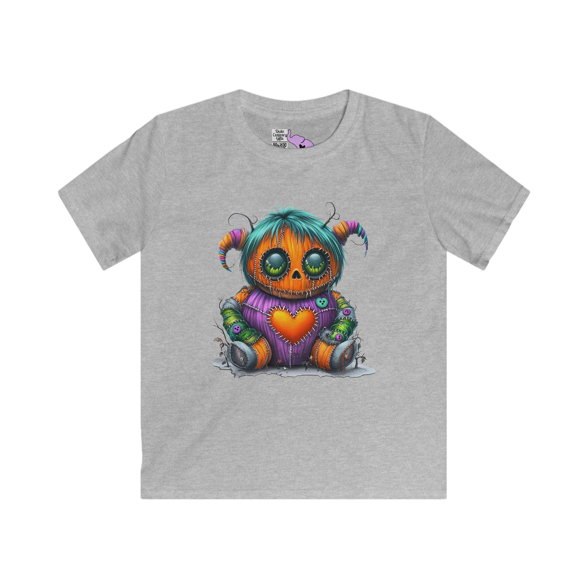 Patchwork Pumpkin Heart Youth Softstyle Tee